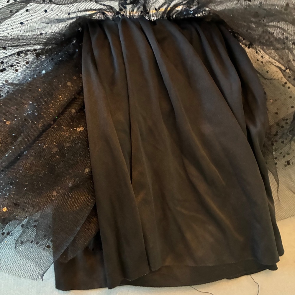 Way to Celebrate Girls Halloween Black Sparkle Tutu Skirt L/XL Glitter Costume - Picture 4 of 7